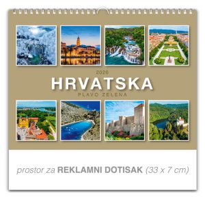 Preklopni zidni kalendar "Plavo zelena Hrvatska"