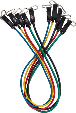 Set od pet elastičnih traka za fitness u poliesteru (210D) s vrećicom za zatezanje Josephine