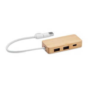 Bambusov USB hub s 3 priključka