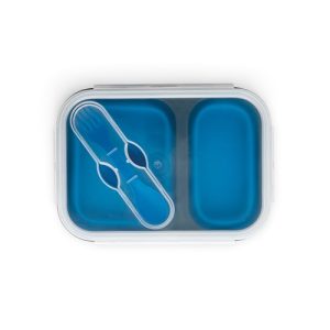 DILL. Kutija za ručak. Sklopiva hermetička kutija od silikona i PP (480 i 760 mL)