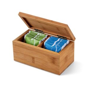 BURDOCK. Kutija za čaj od bambusa, sa 2 odjeljka i magnetnim zatvaranjem